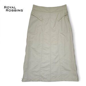 ROYAL ROBBINS Womens long Skirt Size 2 beige zippers on the sides